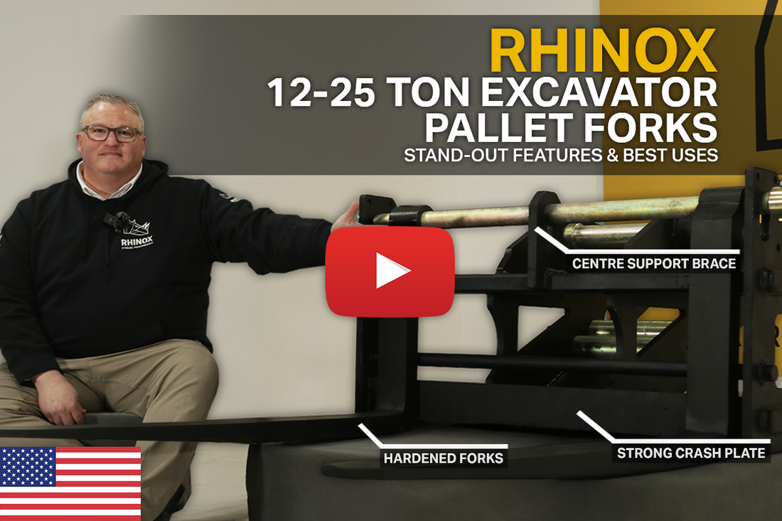 12 - 25 Ton Excavator Pallet Forks (Video)