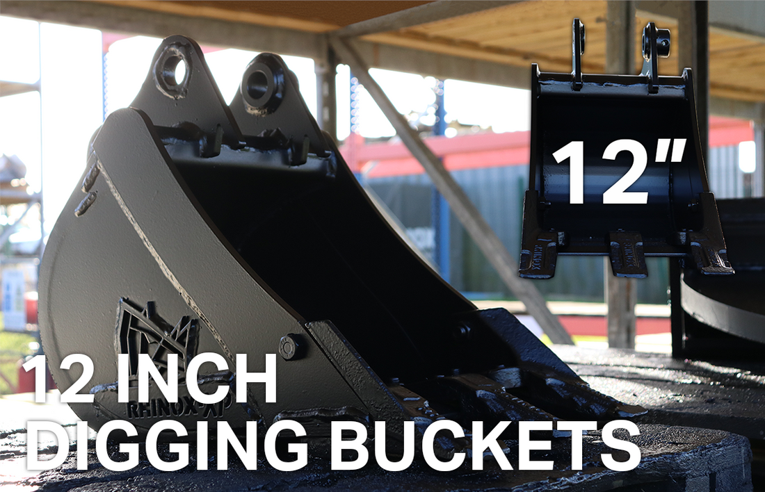 Rhinox 12" Digging Buckets - Your Essential Excavator Attachment!