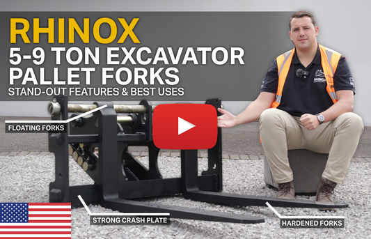 5 - 9 Ton Excavator Pallet Forks (Video)