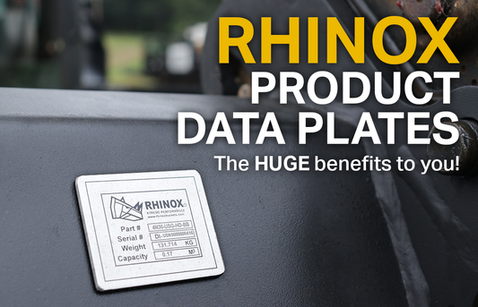 Rhinox grading bucket data plate