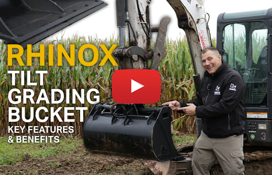 Excavator Tilt Grading Bucket - Easy grading on an angle! (Video)