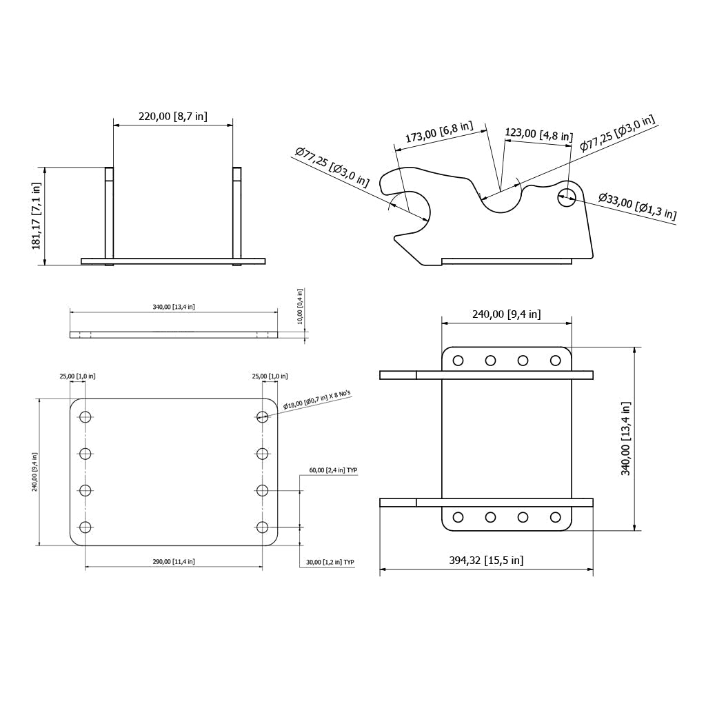 Kubota KX030-4 Quick Attach Mounting Bracket