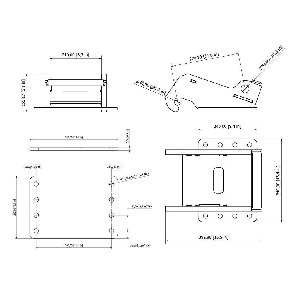 Bobcat E40 X-CHANGE Mounting Bracket