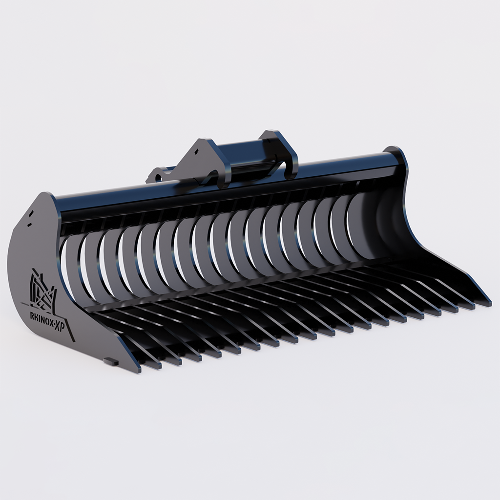 Bobcat X334 X-CHANGE Rake Riddle Bucket 48 Inch | Rhinox Group US