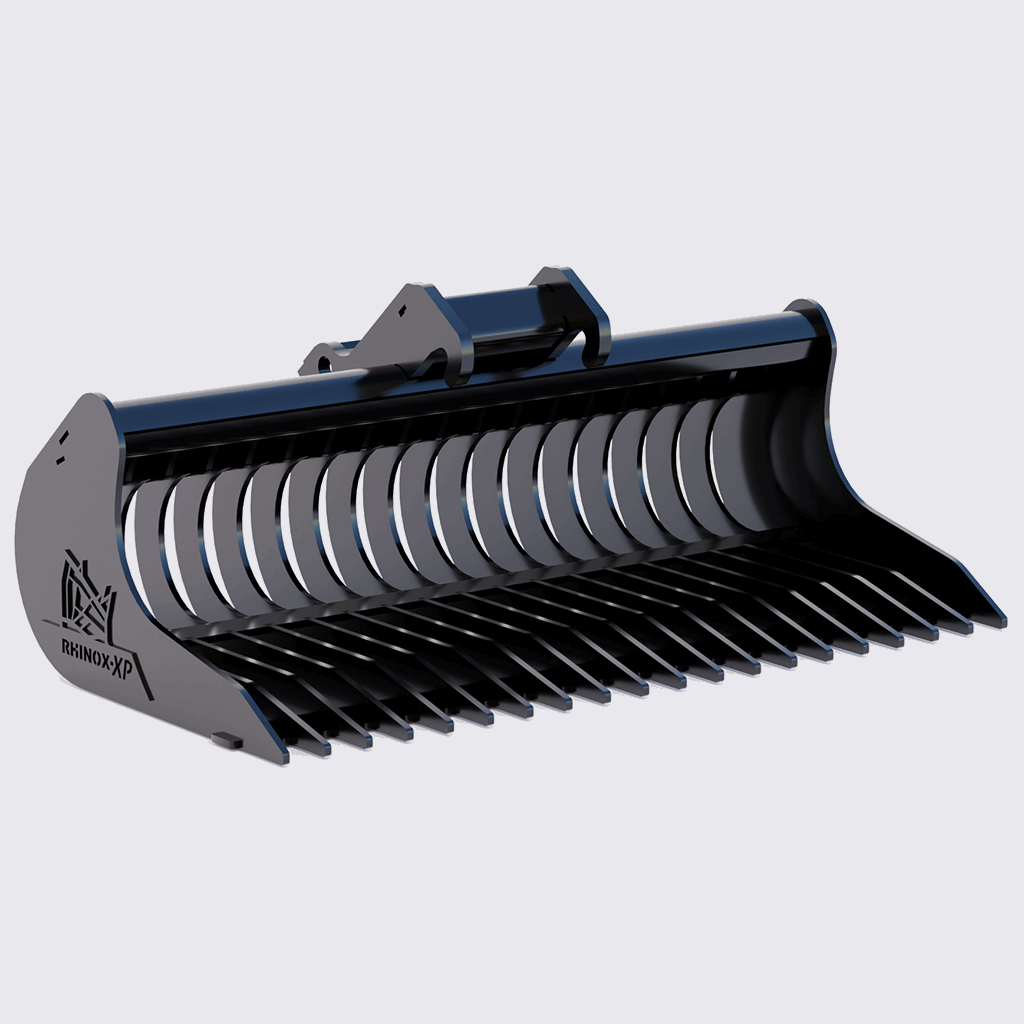 Bobcat E40 X-CHANGE Rake Riddle Bucket 48 Inch | Rhinox Group US