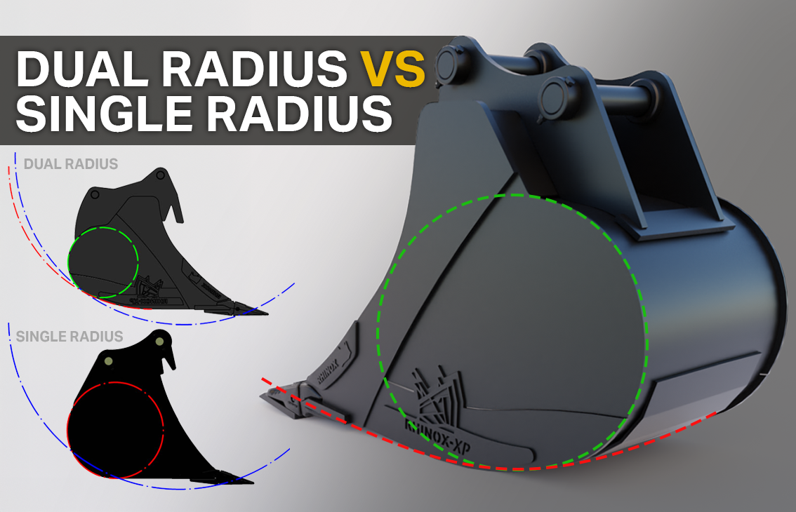 Dual Radius Design - Excavator Digging Buckets β Rhinox Group US