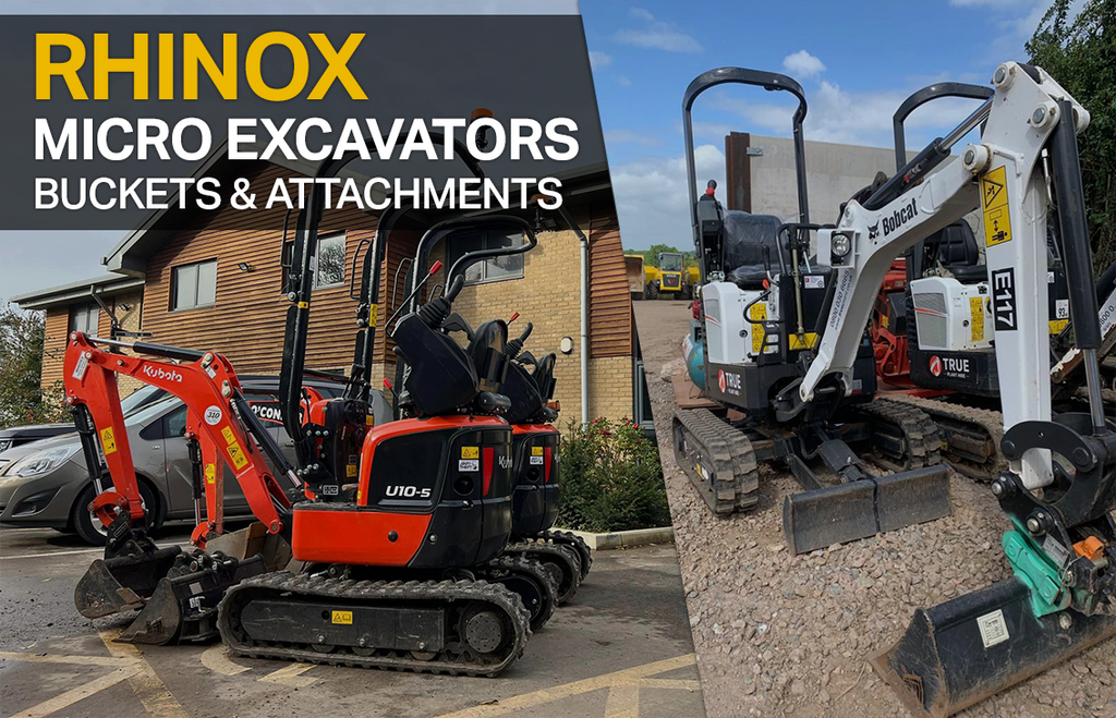 Rhinox Micro Excavator Buckets & Attachments - 0.75 Ton / 1,600 Lbs
