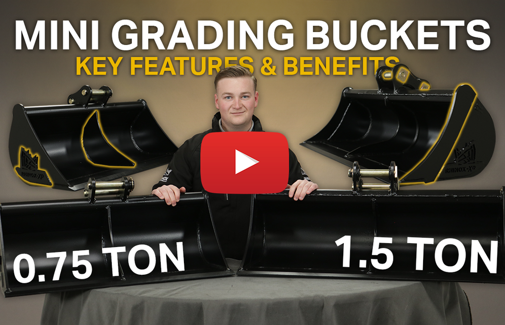 Rhinox Mini Excavator Grading Buckets - Features & Benefits (Video)