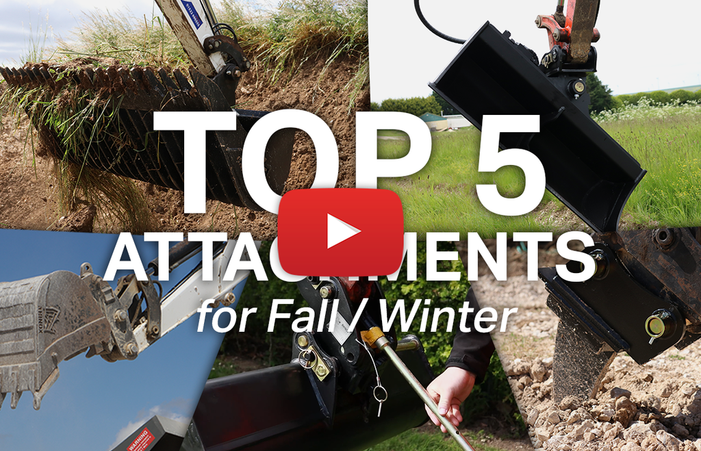 Top 5 Excavator Attachments for Fall / Winter (Video)