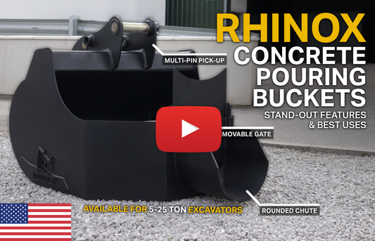 Rhinox Excavator Concrete Pouring Buckets (Video)