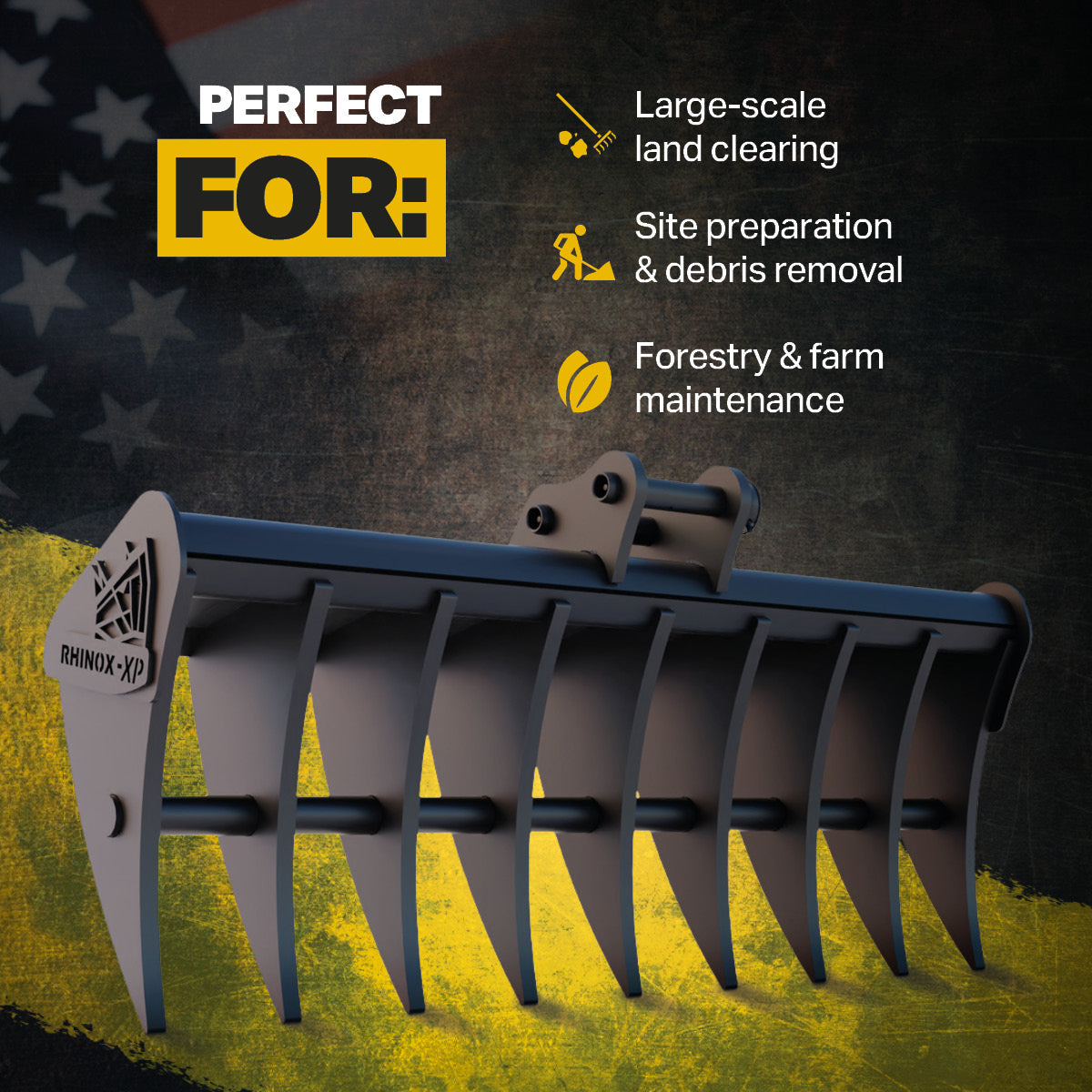 Kubota K008-3 Land Rake 36" / 900mm Infographic 1