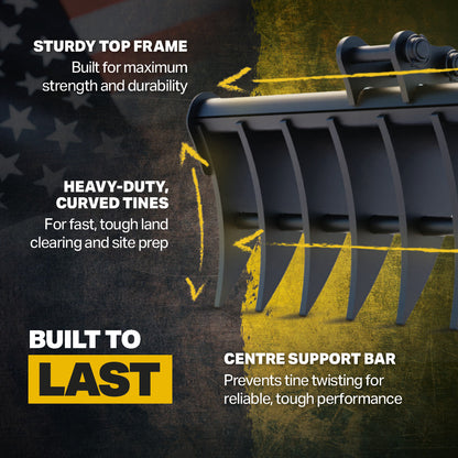 Kubota K008-3 Land Rake 36" / 900mm Infographic 3
