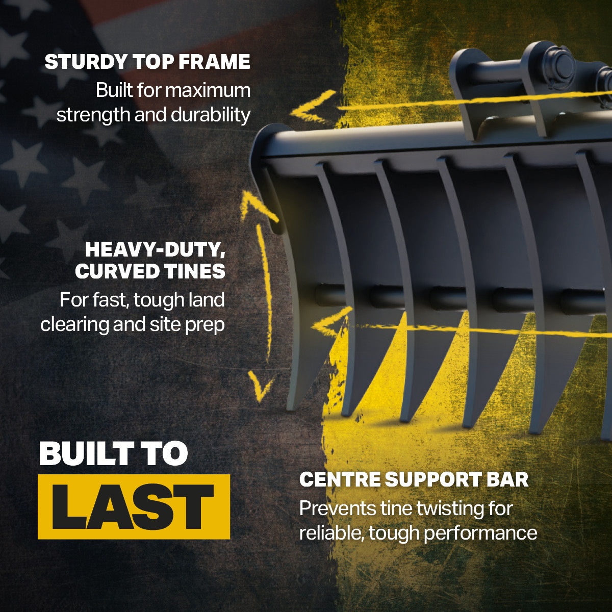 Yanmar SV18 Land Rake 36" / 900mm Infographic 3