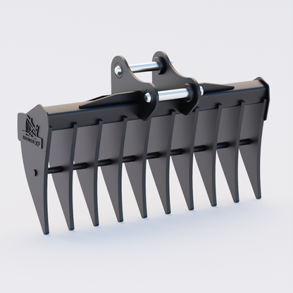 Hitachi ZX130-6  Excavator Land Clearance Rake - 72" Heavy Duty Front