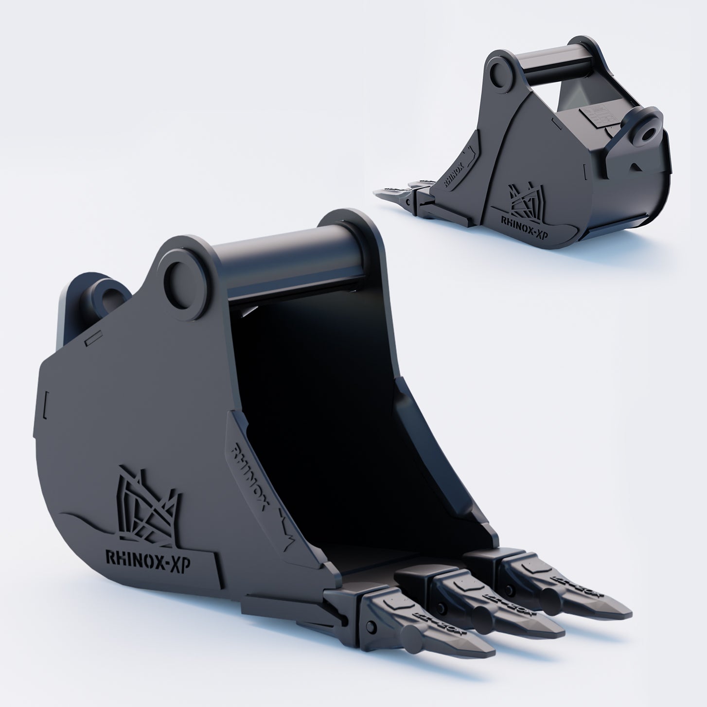 10" Heavy Duty Digging Bucket to suit TAG Coupler QC27 (1.25" Pin) Front & Back - Variant 1