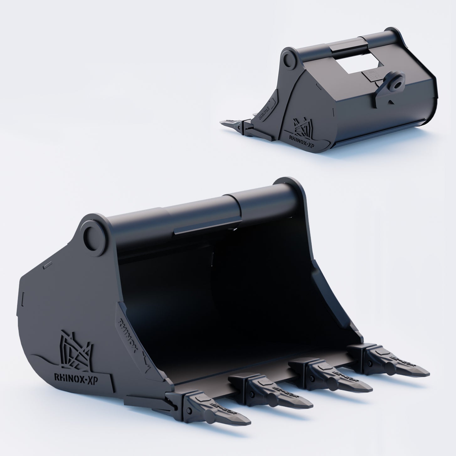 24" Heavy Duty Digging Bucket to suit TAG Coupler QC27 (1.25" Pin) Front & Back - Variant 1