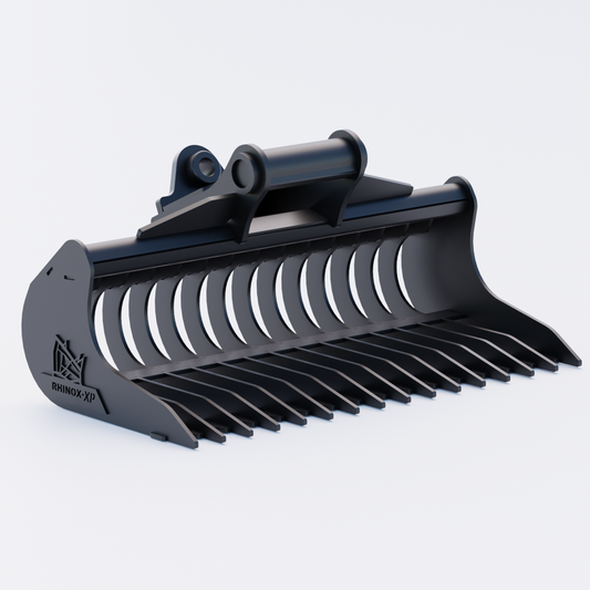 36" Rake Riddle Bucket to suit TAG Coupler QC27 (1.25" Pin) Front