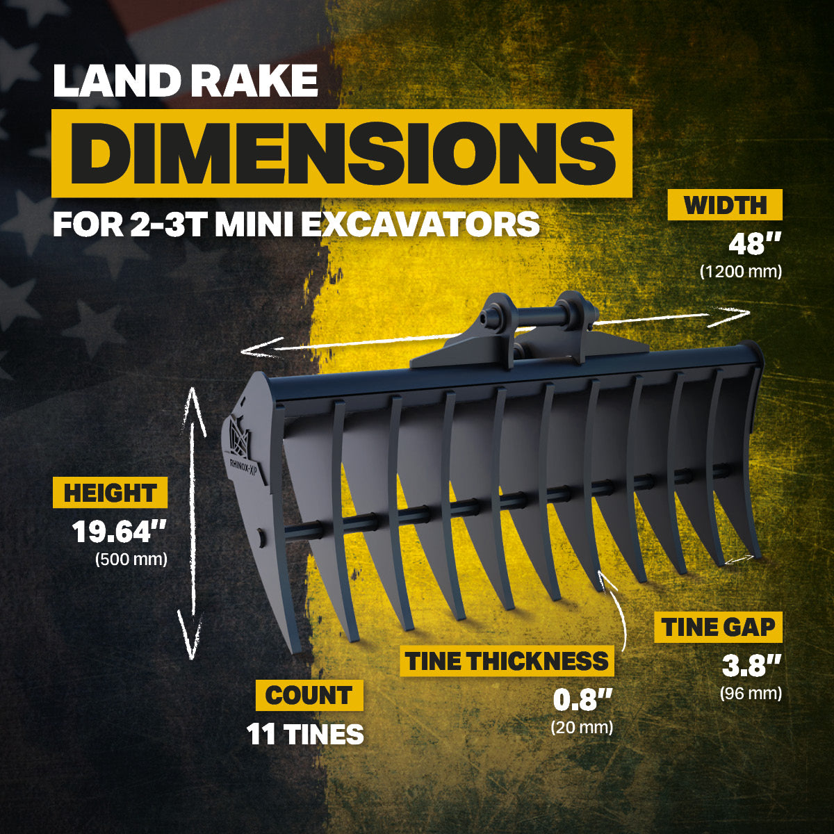 CAT 303.5 Land Rake 48