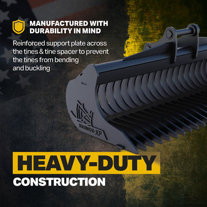 Linkbelt 220 X4S Excavator Rake Riddle Bucket - 84" Infographic 2