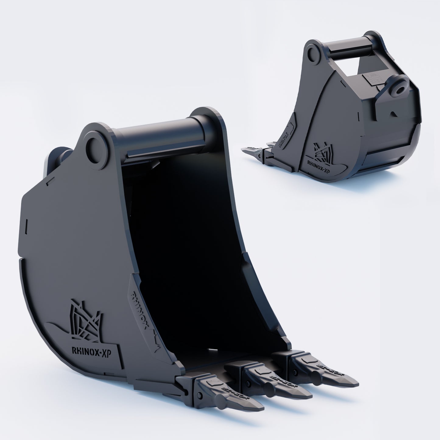 12" Heavy Duty Digging Bucket to suit TAG Coupler QC27 (1.25" Pin) Front & Back - Variant 3