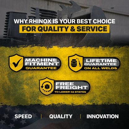 JCB 803 Rake Riddle Bucket 48" / 1200mm Rhinox Brand Infographic